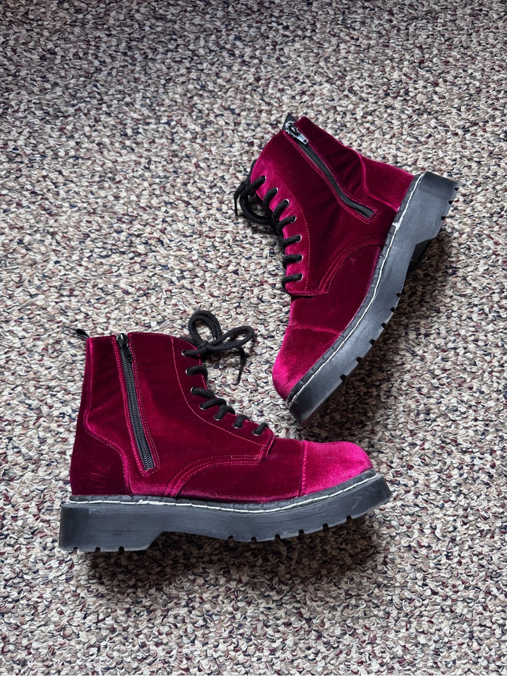 Anarchic by T.U.K Burgundy boots from hot topic, women's size 9